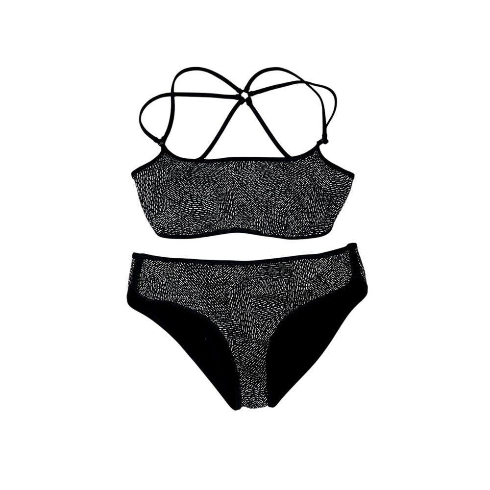 Athleta Bikini Swimsuit Bra Cup Underwire Support Square Neck 34D/DD Small